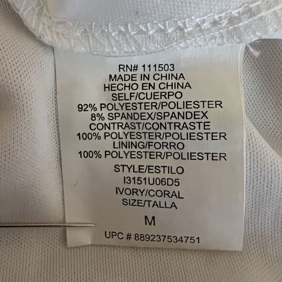 Lily Rose NWOT Mini Dress Womens S Juniors M Floral Lace Cream White Coral Teal - Picture 5 of 9